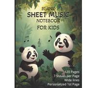 Blank Sheet Music Notebook for Kids: Blank Sheet Music Notebook for Kids| 120 Pages, 8,5x11 inches| Wide Lines| For Piano, for guitar| Learn music notes| Cover with funny animals