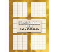 Blank Sudoku Large Print Note Book: 1500 Sudoku 9x9 Grids, 250 pages, 6 blank Sudoku grids per 8.5x11" page, Bold black lines separating the 9 square ... grid pages are numbered for easy searching
