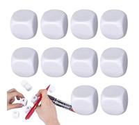 Blank White Acrilic Dice - Set di cubi arrotondati, scrittura personalizzabile su strumento educativo | Cancella a secco a sei lati che contano , attività in classe Apprendimento matematica con