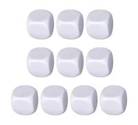 Blank White Dice - Dice Cancella A Secco | Cubi Bianchi Acrilici Arrotondati Da 10 Pacchi | Dicee Fai-da-te A Sei Lati Per Giochi Di Matematica | Utilizzare Per Insegnare, Contare, Apprendimento Per B