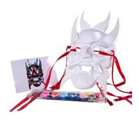 Blanks Nuo Operas White Craft DIY Blanks Mardi Gras Masquerade per Halloween Cosplay Party verniciabile con pennello da disegno a pigmenti
