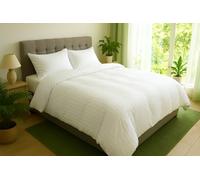 Blanrêve - Piumino caldo in raso a righe, 400 g/m², 140 x 200 cm, 140 x 200 cm, colore: Bianco