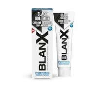 BlanX, Dentifricio Black Dolomite, Dentifricio Sbiancante, Con Carboni Attivi, Licheni Islandici, Dolomia 100% Naturali, Freschezza Istantanea e Duratura, Vegan Friendly, 12x75ml