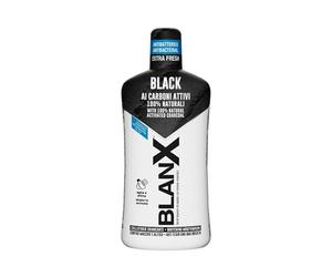 Blanx, Collutorio Sbiancante Black, per Igiene Orale, Colluttorio Antimacchia e Sbiancante, con Licheni Artici naturali, Zinco PCA e Carboni Attivi 100% Naturali, Ripara-Smalto, Formato 500 ml
