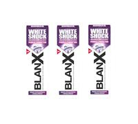 BlanX White Shock Purple Corrector, Dentifricio Dual Color, Riduce Efficacemente L'Ingiallimento, Con Tecnologia Actilux e Color Correction, Delicato Su Smalto e Gengive, 3x75ml
