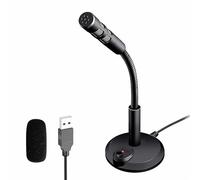 Blapsuro Microfono USB per computer, Plug and Play, per PC e computer portatile, con pulsante Mute e indicatore LED, per streaming, podcasting, registrazione, giochi, Skype, YouTube, per Mac o Windows