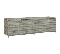 BLASE Baule da Giardino in Polyrattan,Baule da Esterno,Cassapanca Contenitore,Box Contenitore Giardino Impermeabile,Polyrattan Coperchio Salvaspazio Impermeabile, Grigio 200 x 50 x 60 cm