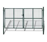 BLASE Cancello per Giardino in Acciaio Zincato, Cancelletto da Giardino, Cancello per Recinzione, Cancello da Giardino in Rete Metallica con Serratura, Verde 306x250 cm