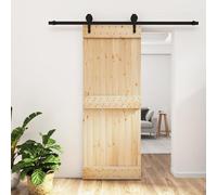 BLASE Porta Scorrevole Con Set Hardware, Esterno e Interno, Del Granaio, in Legno, per Letto, Cucina, Fienile, Garage, Nero 80x210 cm Tipo 11