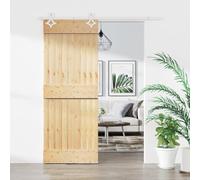 BLASE Porta Scorrevole con Set Hardware per Esterno e Interno - Porta del Granaio in Legno per Letto, Cucina, Fienile, Garage, Bianco 80x210 cm Tipo 8