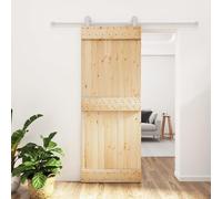 BLASE Porta Scorrevole con Set Hardware, Porta Scorrevole Esterno e Interno, Porta del Granaio, Porta Scorrevole in Legno, per Letto, Cucina, Fienile, Garage, Bianco 80x210 cm Tipo 6