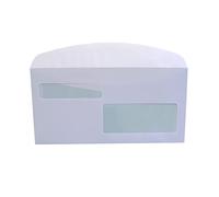 Busta bianca con 2 finestre - serie Large - lembo gommato - 115x227 mm - 90 gr - Blasetti - conf. 500 pezzi