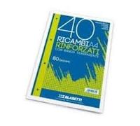 Blasetti 10 Confezioni(400 Fogli) di RICAMBI Senza MARGINI A Quadretti 5 MM A4 MARGINI RINFORZATI GR 80 Bianca Classica