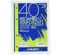 Blasetti Ricambi rinforzati 2327, banda trasparente, a righe, A5, 40 fogli
