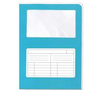 Blasetti Cartelline Portadocumenti con Finestra - Sintex Cromo AZZURRA raccoglitore documenti per ufficio, Formato A4, Confezione 50 pezzi, Carta usomano 120gr, Aperta su due lati