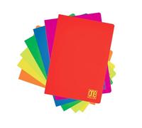 Blasetti - 10 Maxi quaderni One Color FLUO con Jolly Page. Carta da 80gr, 80 facciate + risguardo, copertina fluo con plastifazione opaca, pacco contenente colori assortititi - Quadretti 0Q
