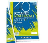 Blasetti Ricambi Rinforzati, 40 Fogli, Confezione da 30 Pezzi, 1R, Righe - Confezione da 30 pacchi da 40 Fogli