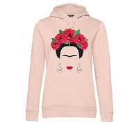 Blasfemus Felpa Cappuccio Donna Frida Kahlo Ufficiale Rose Rosse e Orecchini (M, Soft-Rose)