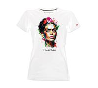 Blasfemus T-Shirt Donna - Frida Kahlo Ufficiale Stile Colors Energy Art (Bianco, S)