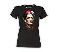 Blasfemus T-Shirt Donna - Frida Kahlo Ufficiale Stile Colors Energy Art (Nero, L)