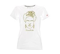 Blasfemus T-Shirt Donna - Frida Kahlo Ufficiale Stile Line Art Oro (Bianco, L)