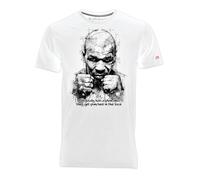 Blasfemus T-Shirt Uomo Iron Mike, Leggende Sport, Boxe Anni 80 (L, Bianco)