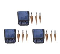 BLASHRD 9Pc Hss Step Cone Taper Drill Bit Set Metal Hole Cutter Metrico 3-12 4-12 4-20mm 1/4 Pollici Titanium Hex Cono Nel Metallo Rivestito