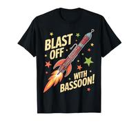 Blast off with Fagotto Retro Rocket Design Maglietta