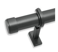 BlastHome Signature Collection - Set di aste per tende collegabili per un look senza cuciture, asta in metallo pesante di alta qualità con staffe in zinco e tappi, finitura grafite opaca, 90 cm