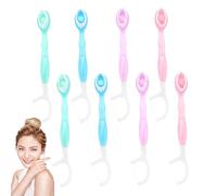 Blasting Capsule Toothbrushes 8 pezzi Brosses à Dents Mini Jetables, Brosse à Dents De Voyage Portable 5-En-1 Avec Dentifrice, Gratte-Langue Et Cure-Dent Fil Dentaire, Emballées Individuellement