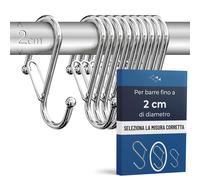 Blau Marité 10 Ganci a forma di S con sistema Anticaduta. Mo Medio 8,3cm Argento