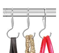 Blau Marité 6 ganci organizer attorcigliati in metallo a forma di S con sistema anticaduta, per borse, accessori e armadio, Argento, misura T