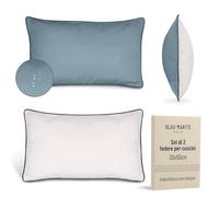 Blau Marité Set 2 Federe Cuscini da Esterno 30x50 cm - Impermeabili, Antimacchia, Resistenti ai Raggi UV - Morbide e Lavabili - Copricuscini Decorativi per Giardino, Balcone, Terrazza - Blu