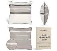 Blau Marité Set 2 Federe Cuscini da Esterno 45x45 cm - Impermeabili, Antimacchia, Resistenti ai Raggi UV - Morbide e Lavabili - Copricuscini Decorativi per Giardino, Balcone, Terrazza - Grigio