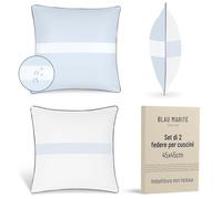 Blau Marité Set 2 Federe Cuscini da Esterno 45x45 cm - Impermeabili, Antimacchia, Resistenti ai Raggi UV - Morbide e Lavabili - Copricuscini Decorativi per Giardino, Balcone, Terrazza - Blu