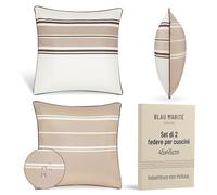 Blau Marité Set 2 Federe Cuscini da Esterno 45x45 cm - Impermeabili, Antimacchia, Resistenti ai Raggi UV - Morbide e Lavabili - Copricuscini Decorativi per Giardino, Balcone, Terrazza - Marrone