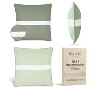 Blau Marité Set 2 Federe Cuscini da Esterno 50x50 cm - Impermeabili, Antimacchia, Resistenti ai Raggi UV - Morbide e Lavabili - Copricuscini Decorativi per Giardino, Balcone, Terrazza - Verde