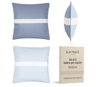 Blau Marité Set 2 Federe Cuscini da Esterno 50x50 cm - Impermeabili, Antimacchia, Resistenti ai Raggi UV - Morbide e Lavabili - Copricuscini Decorativi per Giardino, Balcone, Terrazza - Blu