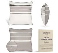 Blau Marité Set 2 Federe Cuscini da Esterno 50x50 cm - Impermeabili, Antimacchia, Resistenti ai Raggi UV - Morbide e Lavabili - Copricuscini Decorativi per Giardino, Balcone, Terrazza - Grigio