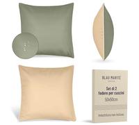 Blau Marité Set 2 Federe Cuscini da Esterno 50x50 cm - Impermeabili, Antimacchia, Resistenti ai Raggi UV - Morbide e Lavabili - Copricuscini Decorativi per Giardino, Balcone, Terrazza - Verde