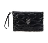 Blauer, ,Bags ,Donna ,Nero ,ONE SIZE Clutch in tessuto effetto piumino con logo Strass