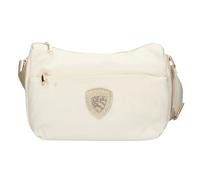 Blauer Borsa donna a tracolla S6POE01 Bianca tessuto logo strass
