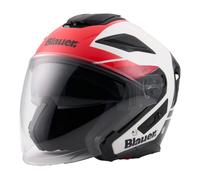 Blauer Casco Moto Jet JJ-01 Rosso Lucido Doppia visiera ECE2206