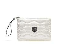Blauer - Clutch in Tessuto Effetto Piumino con Logo Strass - -Bags -Donna -Bianco -ONE SIZE