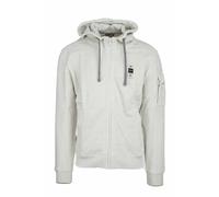 Blauer Felpa Full zip e Cappuccio Cardinton bianco urban uomo con logo e tasca