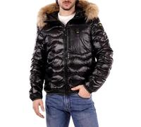 Blauer Giacca Corta Wave Fur Piumino Nylon Nero L