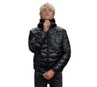 PIUMINO CON CAPPUCCIO AD ONDE WAWE Blauer Nero