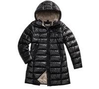 Blauer Giubbino lungo Impermeabile Trench Imbottito in ovatta da donna, MICRO RIP, modello ADELAIDE 25WBLDK02069 (IT, Testo, S, Regular, Regular, 999EI NERO interno beige)