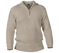 Blauer Peter - Maglione con Colletto e Zip sul Torace - in Lana Vergine - 9 Colori, Colore:Beige-Screziato, Taglia:52