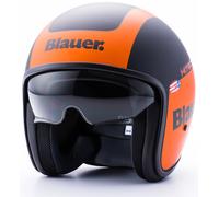 Blauer Pilot 1.1 G Graphic Casco Jet, nero opaco/arancione, Taglia XS (52/54)
